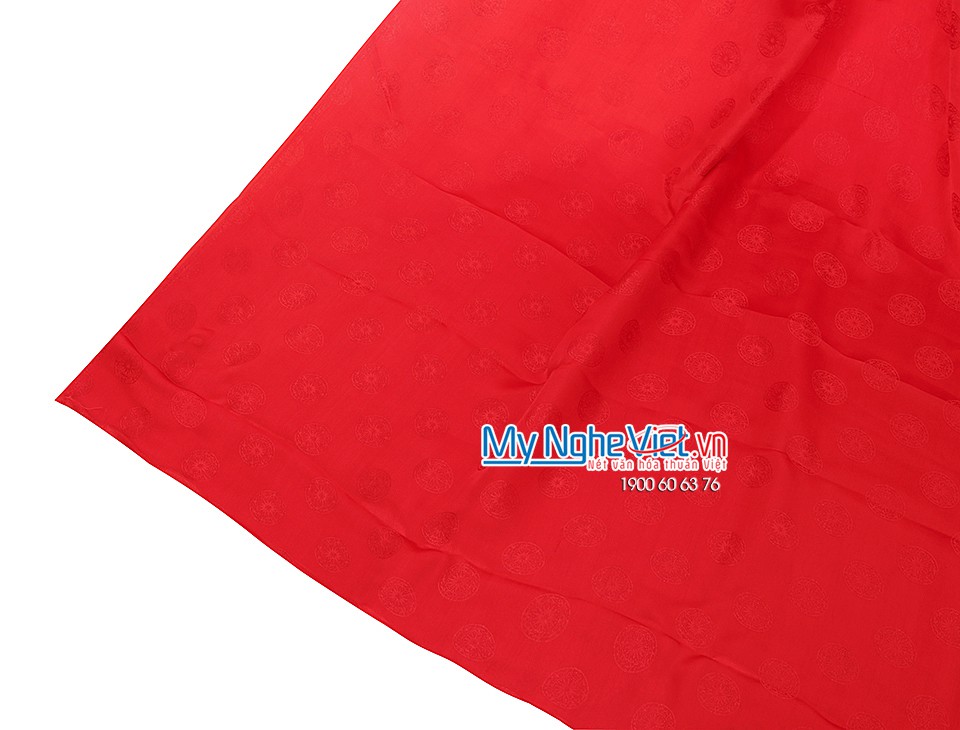 Lụa áo dài Hà Đông họa tiết nền đỏ thắm MNV-LHD19