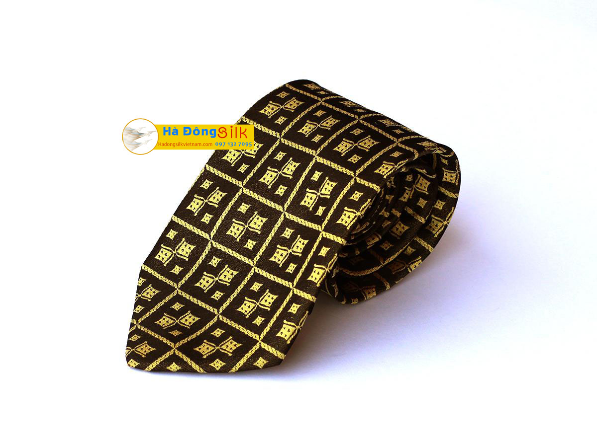 Cravat Lụa Vàng Đen MNV-CRV99
