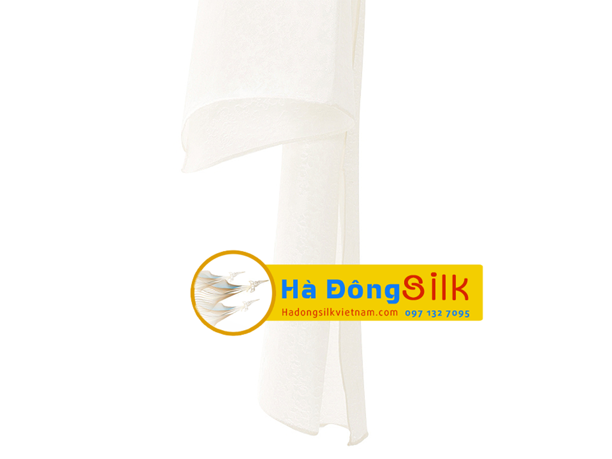 Khăn choàng cổ Hà Đông họa tiết hoa nổi trắng MNV-KL44180