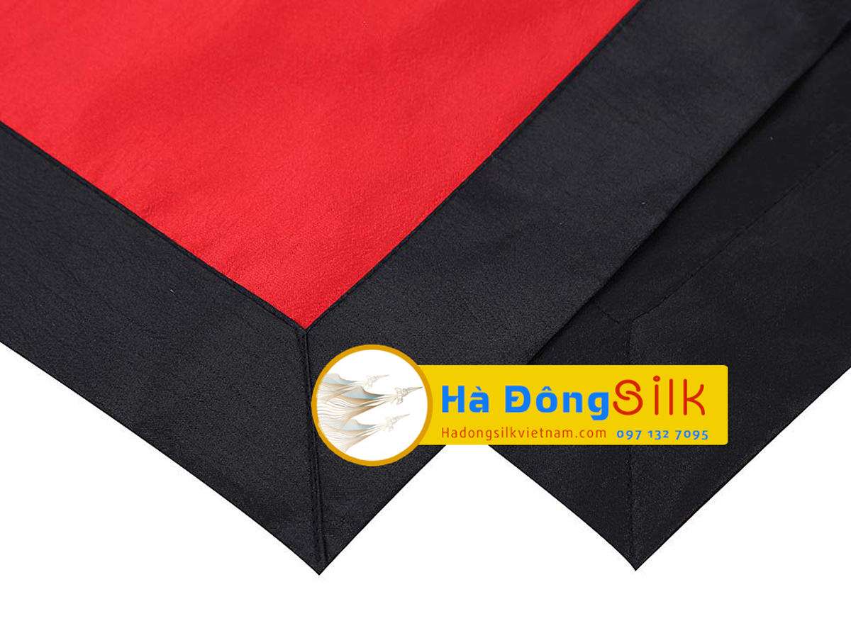 Bộ khăn trải bàn lót bàn ăn thêu sen đỏ MNV-KLTB13 (dài)