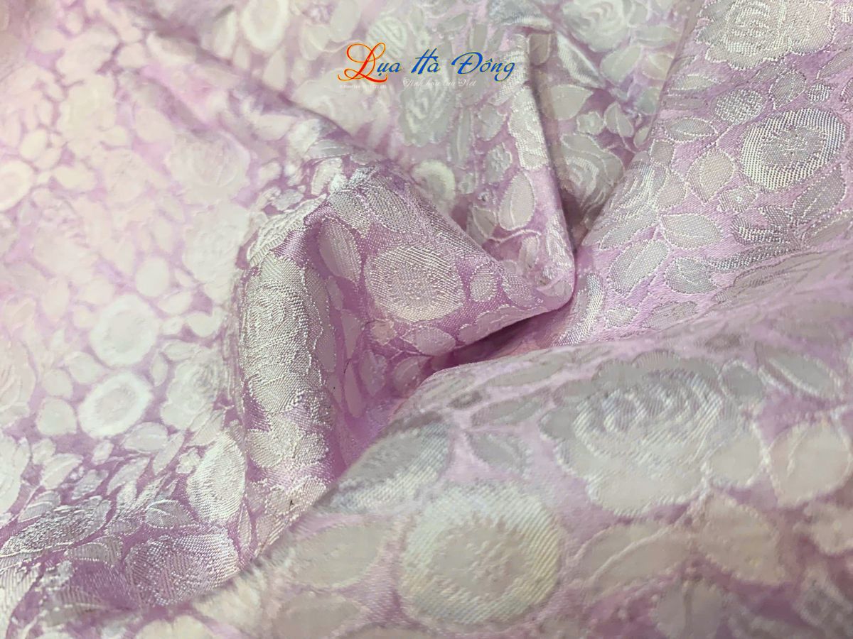 Khăn lụa tơ tằm dài họa tiết hồng thọ nhí tím hoa cà MNV-LNL60180/3