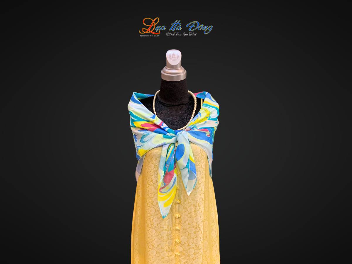 Khăn Lụa Tơ Tằm Vẽ Thủy Ấn MNV-KLNC8787/1.6