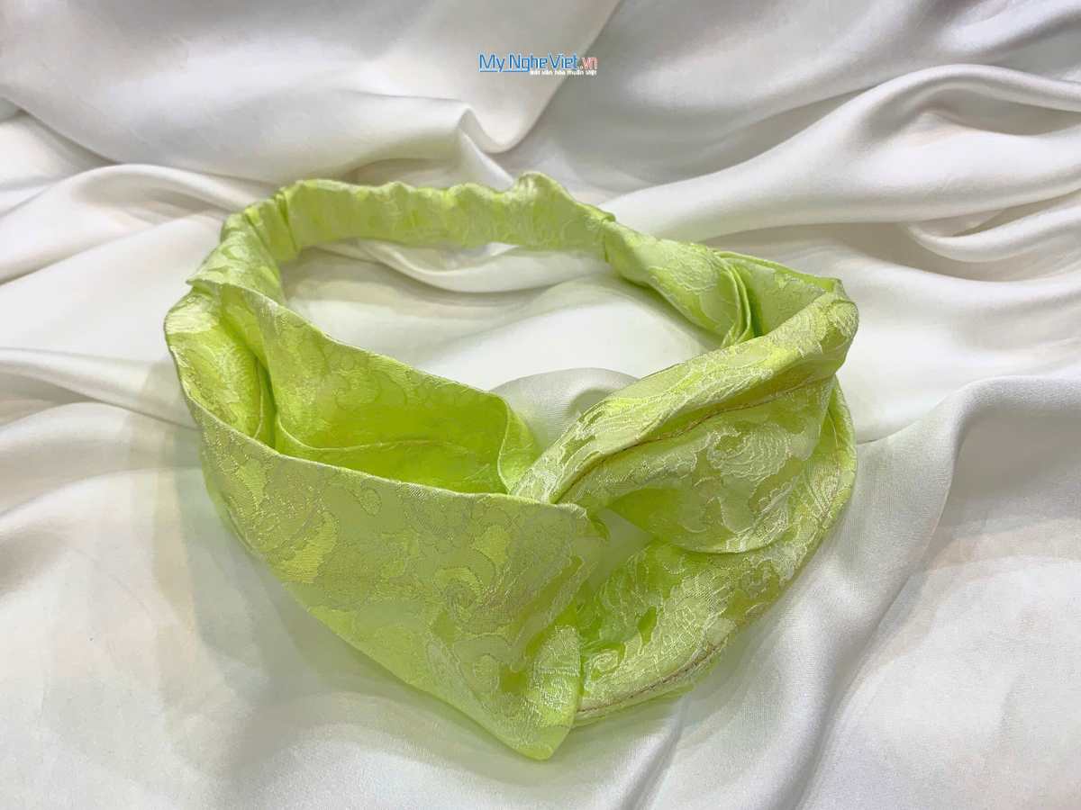 Băng đô cài tóc lụa Hà Đông họa tiết đuôi công