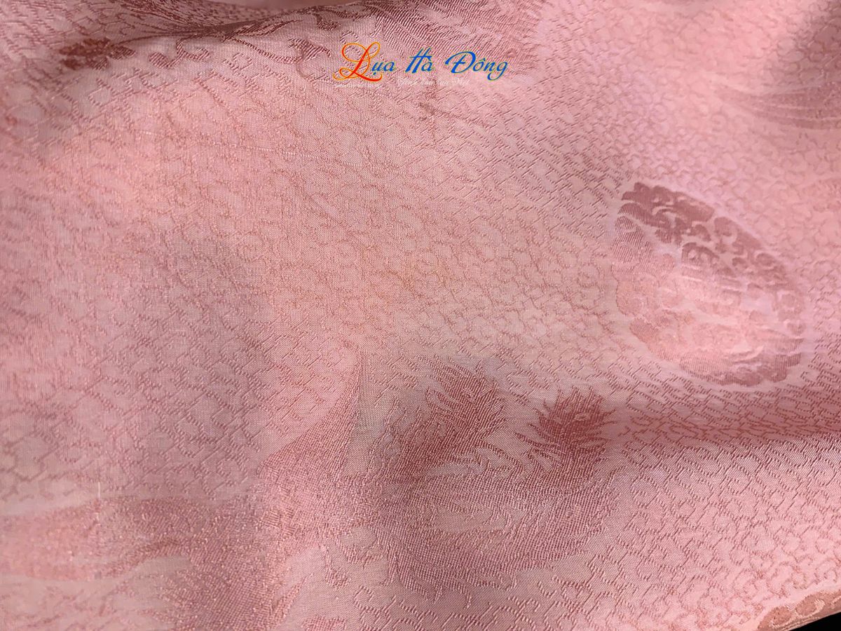 Khăn lụa tơ tằm dài họa tiết phượng thọ hồng MNV-LNL40180/10