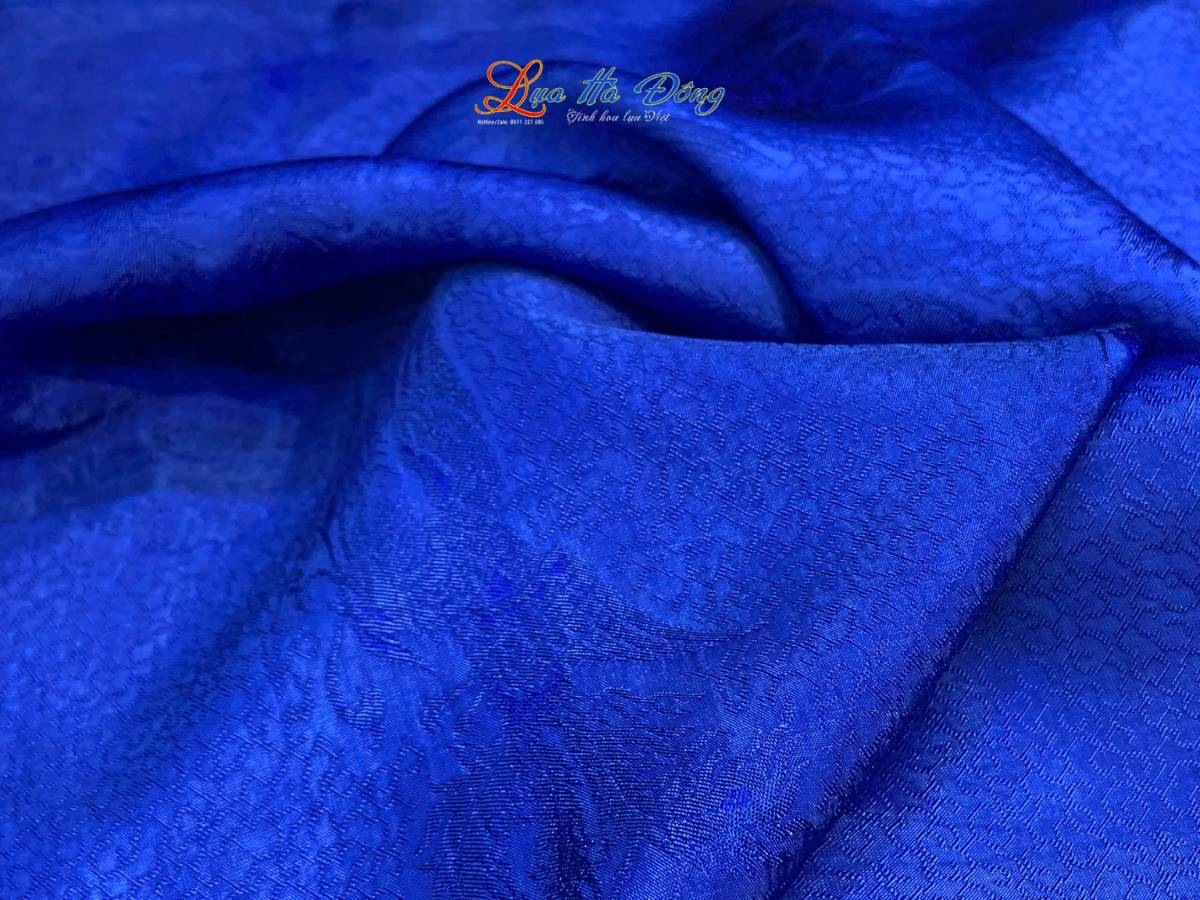 Khăn lụa dài họa tiết phượng thọ xanh dương MNV-LNL40180/6