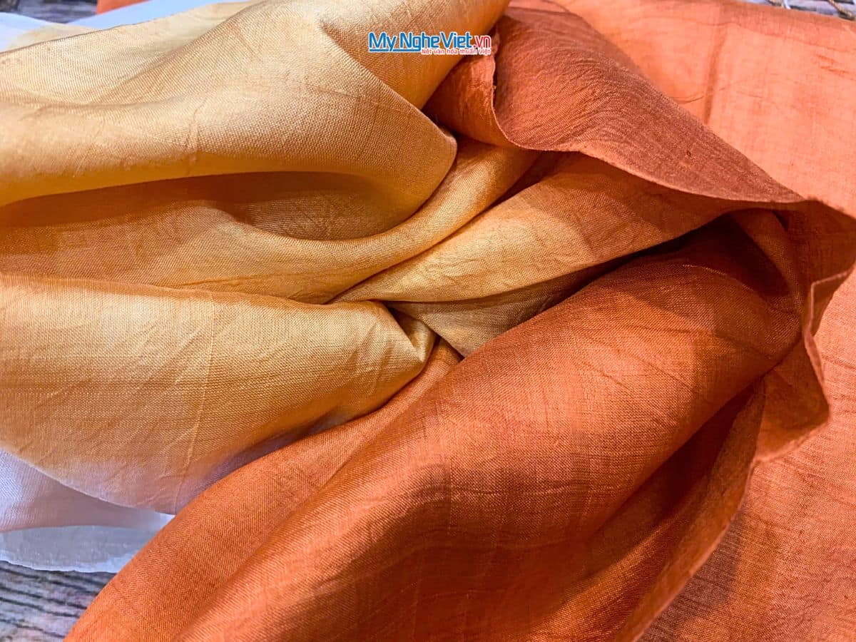 Khăn lụa tơ tằm loang màu cam MNV-KLNC87180/11