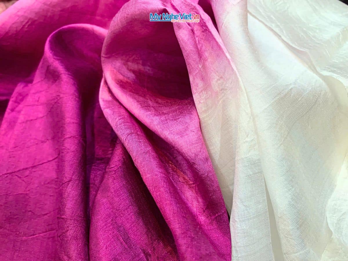 Khăn lụa tơ tằm loang màu hồng MNV-KLNC87180/12