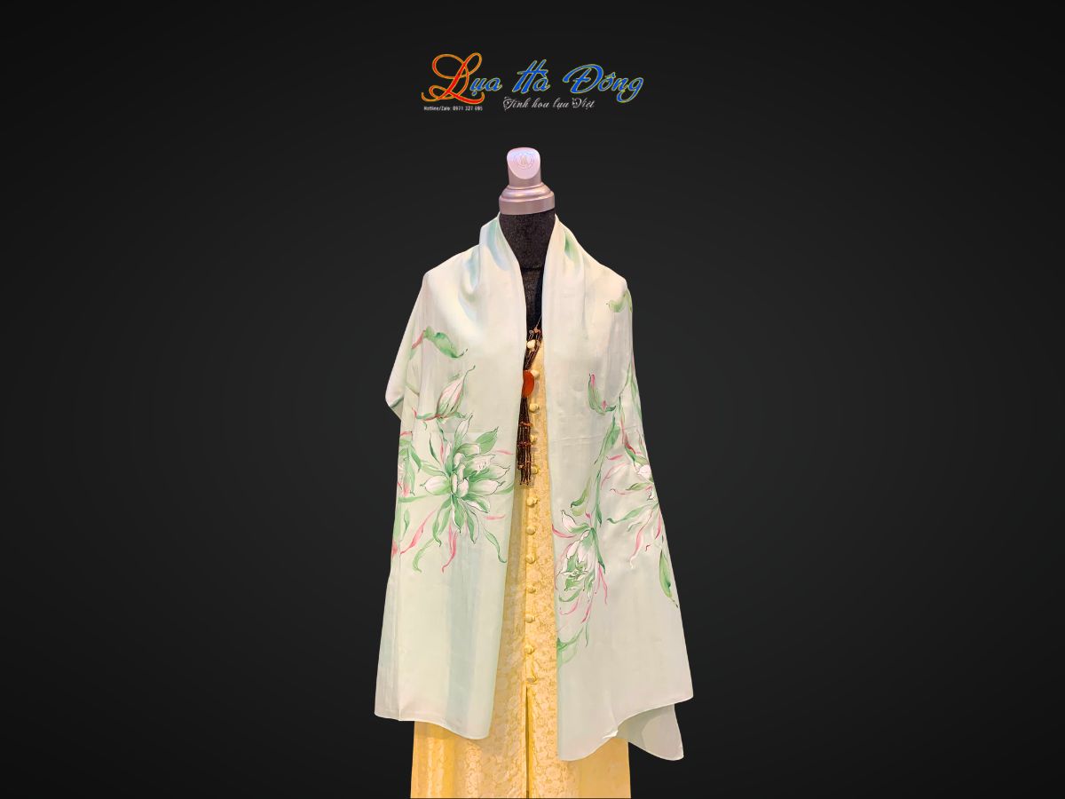 Khăn lụa tơ tằm vẽ tay MNV-PT70180/7