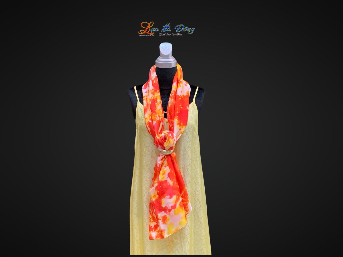 Khăn tằm loang 100% silk nhiều màu 90x190cm KLTA919 màu đỏ