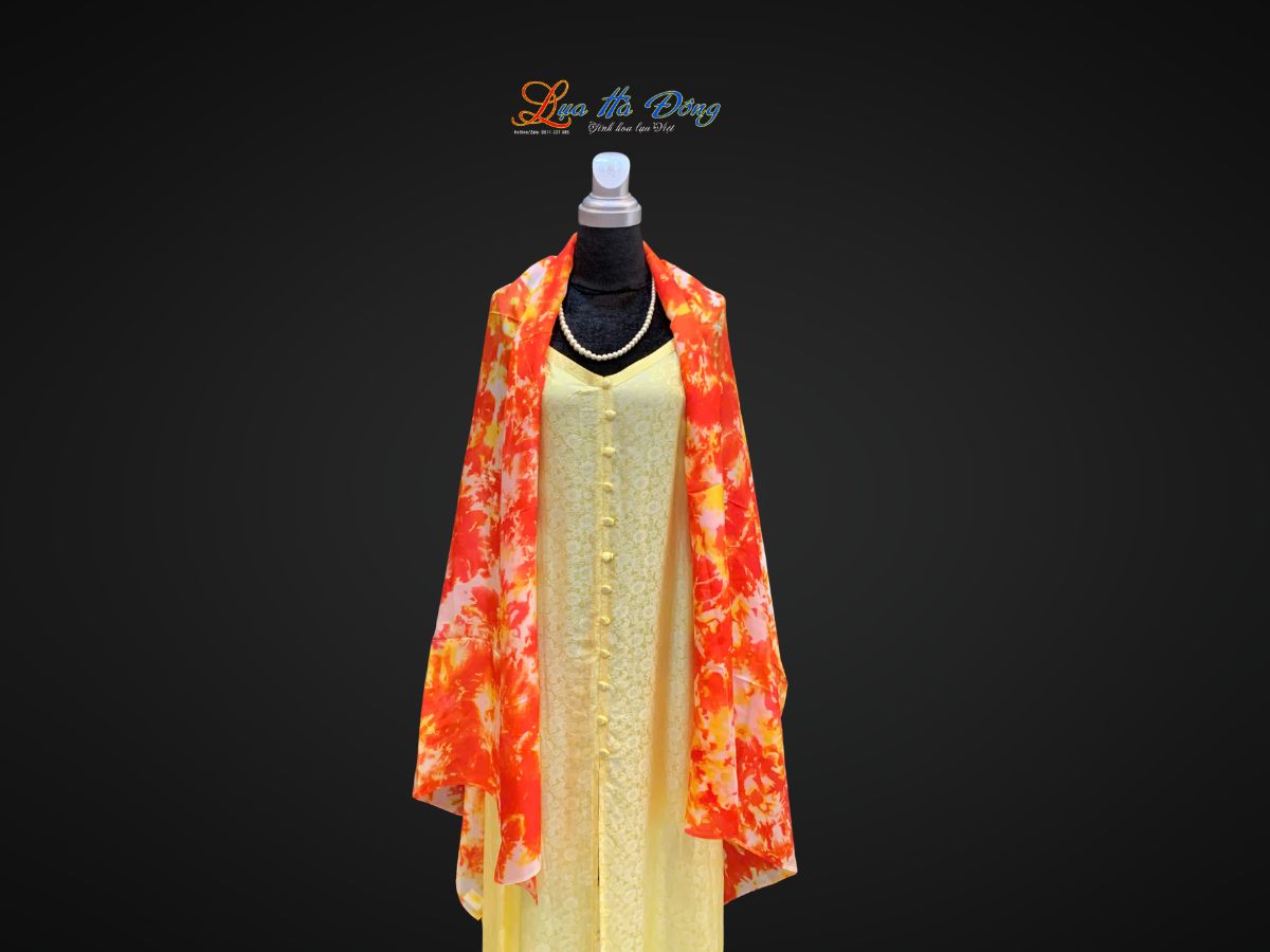 Khăn tằm loang 100% silk nhiều màu 90x190cm KLTA919 màu đỏ