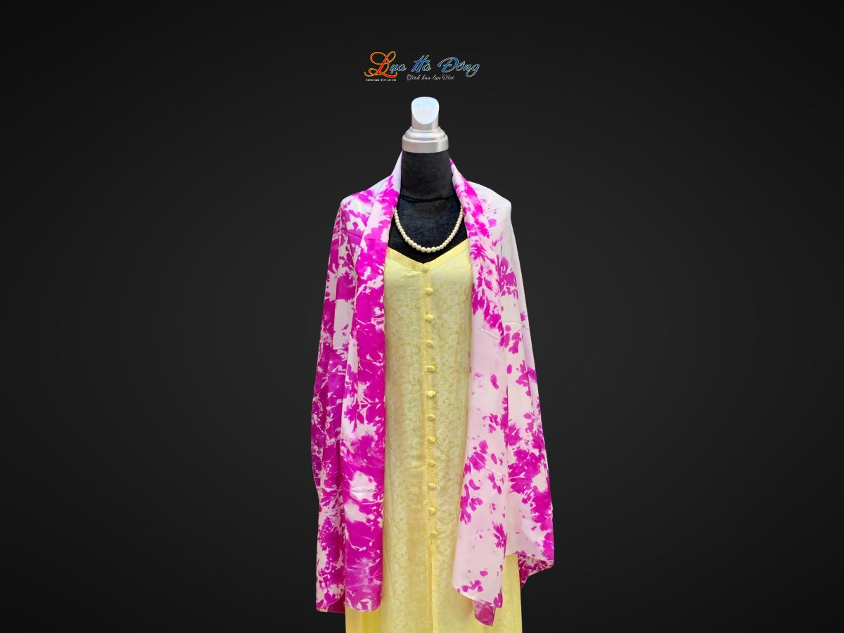 Khăn tằm loang 100% silk nhiều màu 90x190cm KLTA919 màu hồng