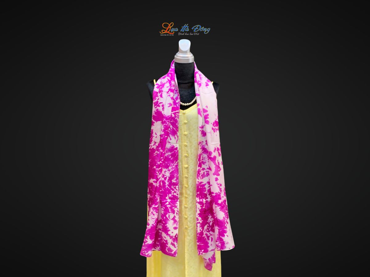 Khăn tằm loang 100% silk nhiều màu 90x190cm KLTA919 màu hồng