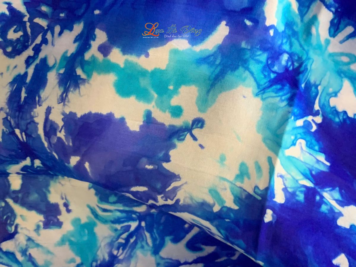 Khăn tằm loang 100% silk nhiều màu 90x190cm KLTA919 màu xanh dương