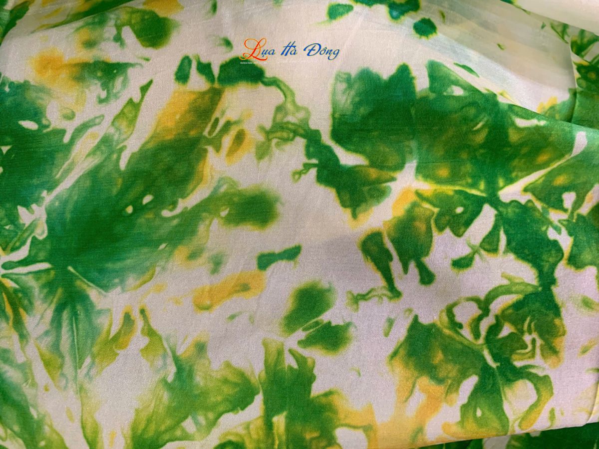 Khăn tằm loang 100% silk nhiều màu 90x190cm KLTA919 màu xanh lá