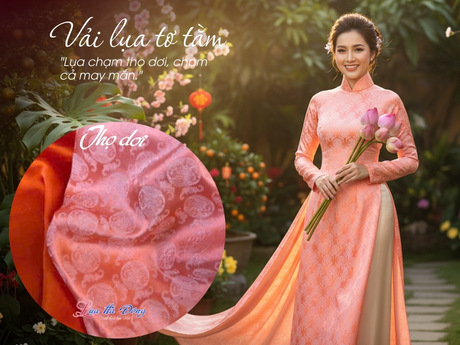 Vải Áo Lụa Thọ Dơi tròn cam sữa 3.7m MNV-LHDTA37/4