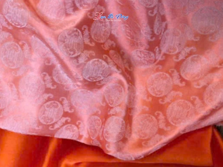 Vải Áo Lụa Thọ Dơi tròn cam sữa 3.7m MNV-LHDTA37/4