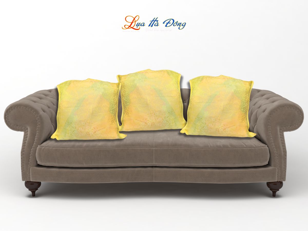 Vỏ gối lụa Hà Đông cúc vàng LNL4040/2