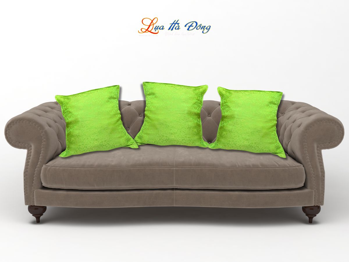 Vỏ gối lụa Hà Đông cúc xanh LNL4040/1