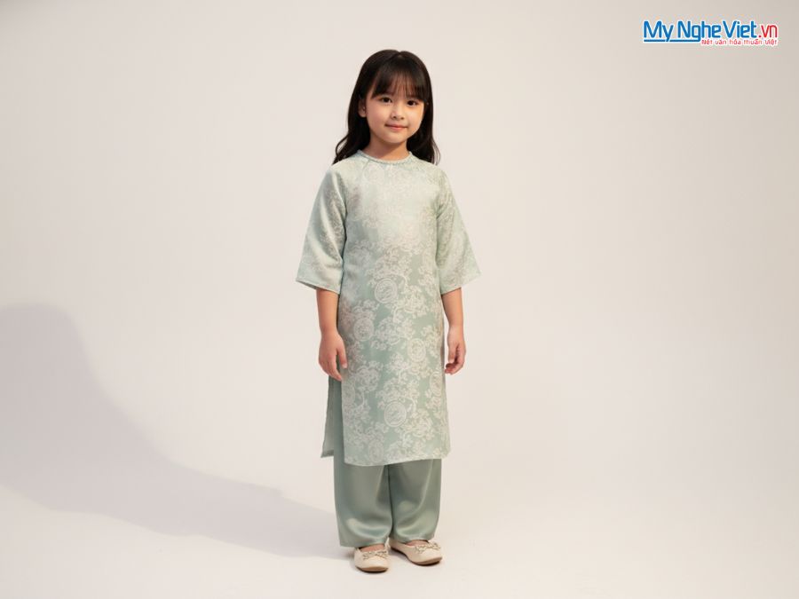 Áo Dài Tết Bé Gái MNVADMS03