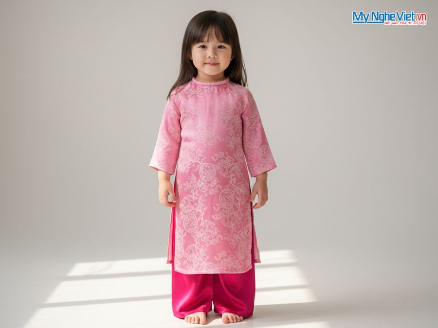 Áo Dài Tết Bé Gái MNVADMS02