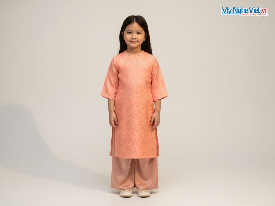 Áo Dài Tết Bé Gái MNVADMS02