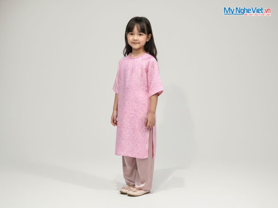 Áo Dài Tết Bé Gái MNVADMS03