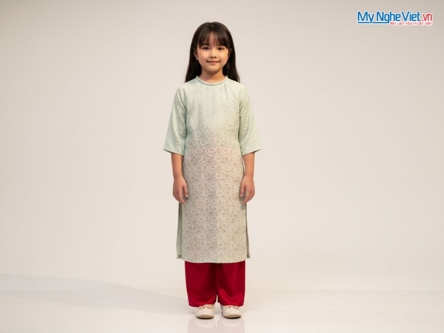 Áo Dài Tết Bé Gái MNVADMS03