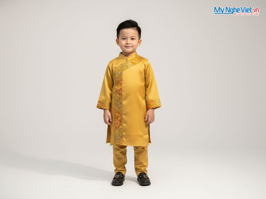Áo Dài Tết Bé Trai MNVADBT01