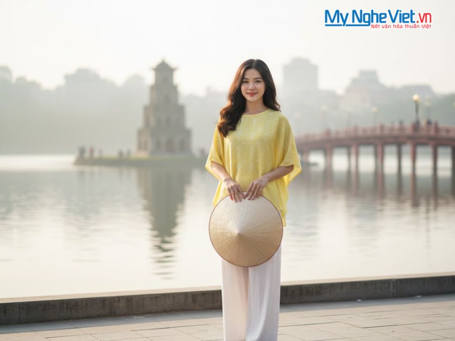 Áo lụa may sẵn cánh dơi họa tiết phượng sen MNV-LTA37.2