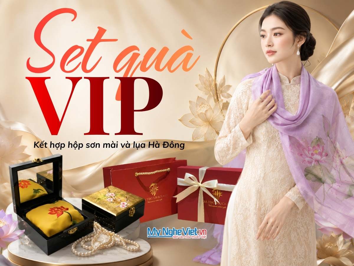 Khăn Lụa & Hộp Sơn Mài 