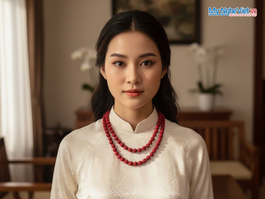 Bộ quà tặng băng đô lụa và vòng cổ lụa tơ tằm CBMNV-VHLNC01/5