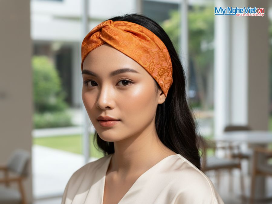 Bộ quà tặng băng đô lụa và mặt dây sừng CBMNV-MNTD11/2