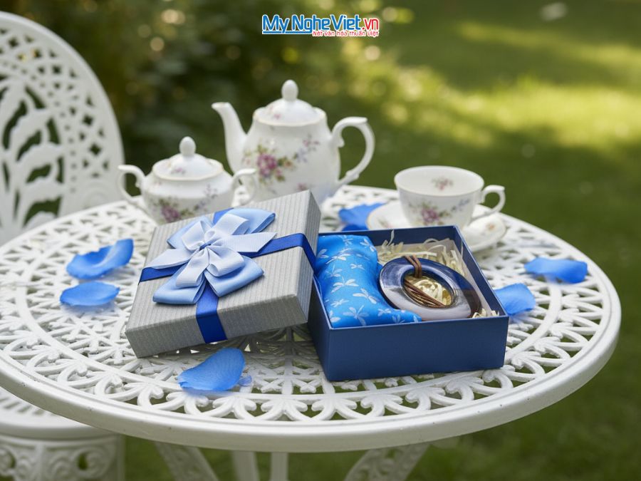 Bộ quà tặng băng đô lụa và mặt dây sừng CBMNV-MNTD11/2