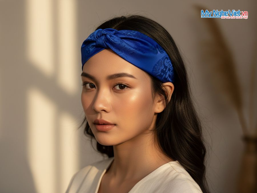 Bộ quà tặng băng đô lụa và vòng cổ lụa tơ tằm CBMNV-VHLNC01/1