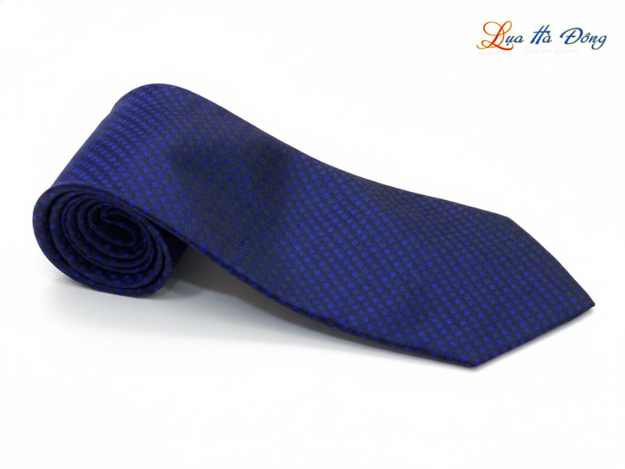 Cà vạt lụa tơ tằm họa tiết ô vuông xanh tím MNV-CRV83