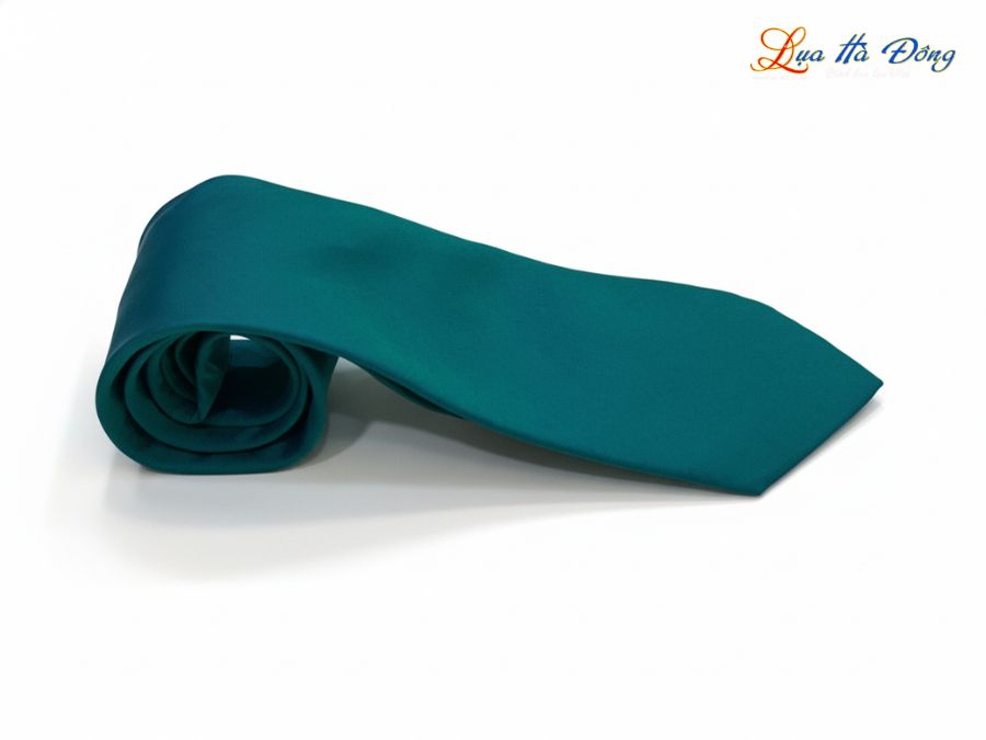 Cà vạt lụa tơ tằm trơn màu xanh lá MNV-CRVPT85