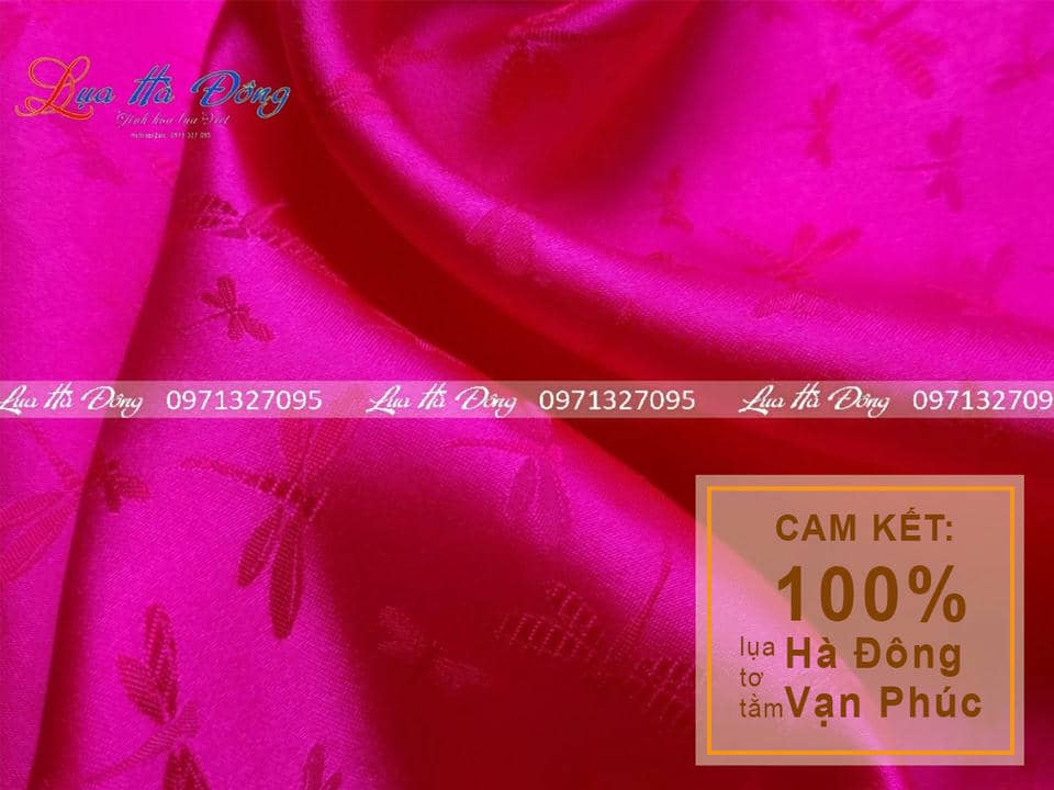 Bộ Áo Dài Lụa Hà Đông Chuồn Chuồn Hồng Sen 70% tơ tằm (Áo 2.5m + Quần 2,3m) MNV-LNL27