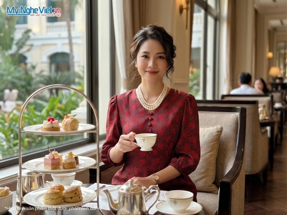 Đầm Lụa Tơ Tằm Dáng Suông Cổ Tim Có Túi MNV-TKLNL2204/3