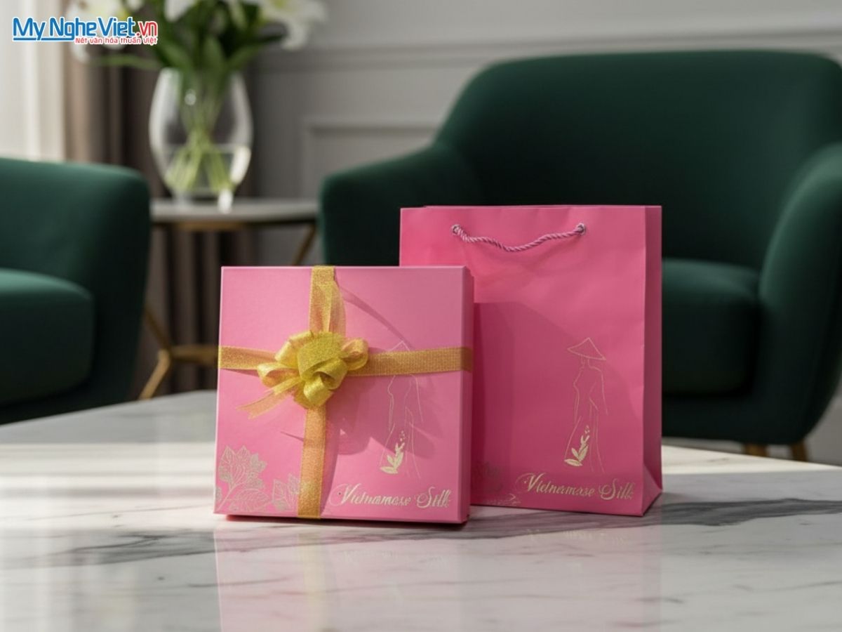 Khăn Lụa Đũi Thêu Tay Hoa Sen Màu Kem 40x200cm KLNC40200/9