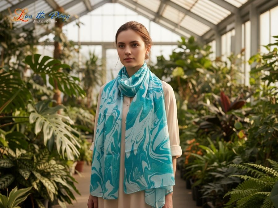 Khăn Lụa Tơ Tằm Thủy Ấn MNV-KLNC90178/1