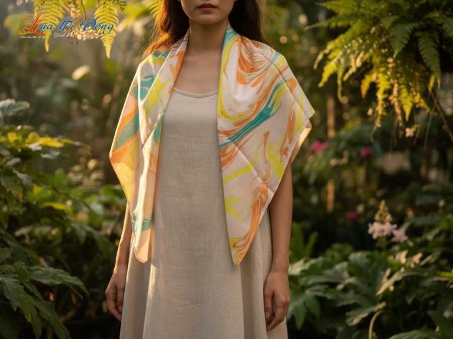 Khăn Lụa Tơ Tằm Thủy Ấn MNV-KLNC8787/5