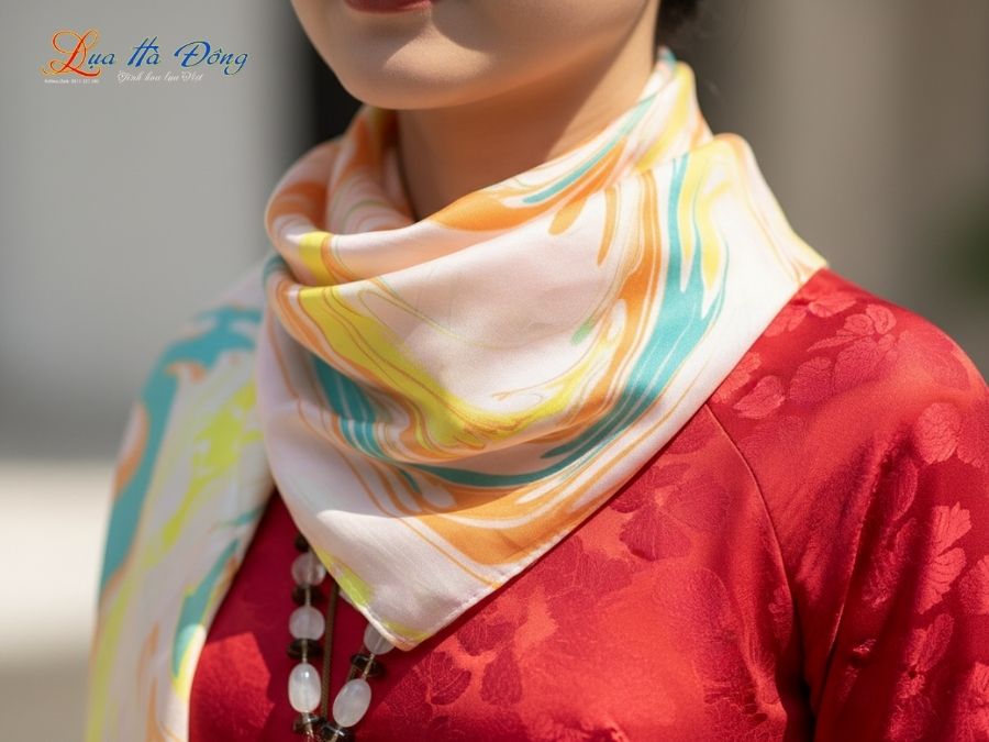 Khăn Lụa Tơ Tằm Thủy Ấn MNV-KLNC8787/5