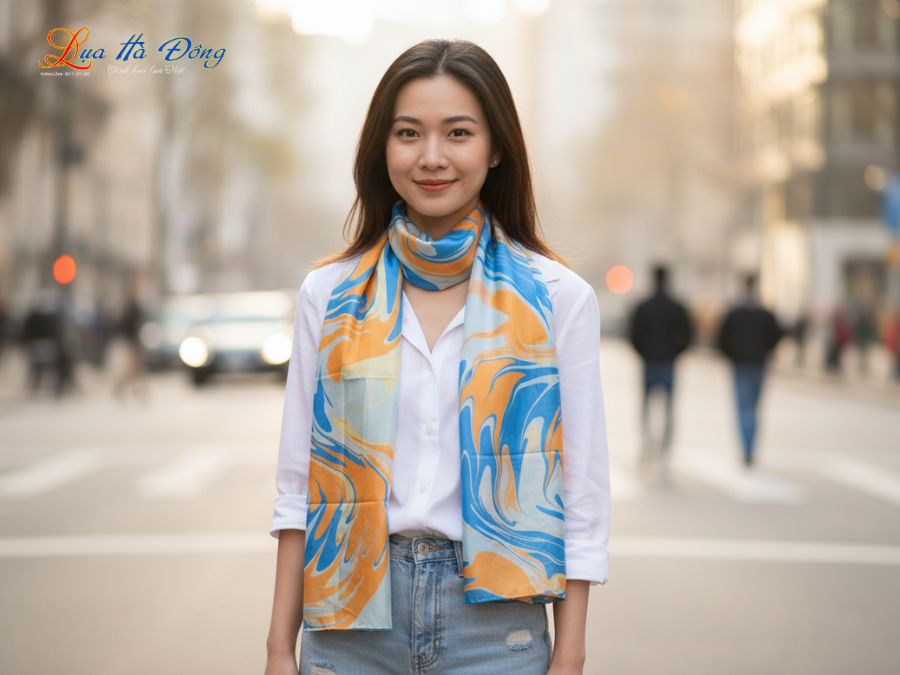 Khăn Lụa Tơ Tằm Thủy Ấn MNV-KLNC90178/4