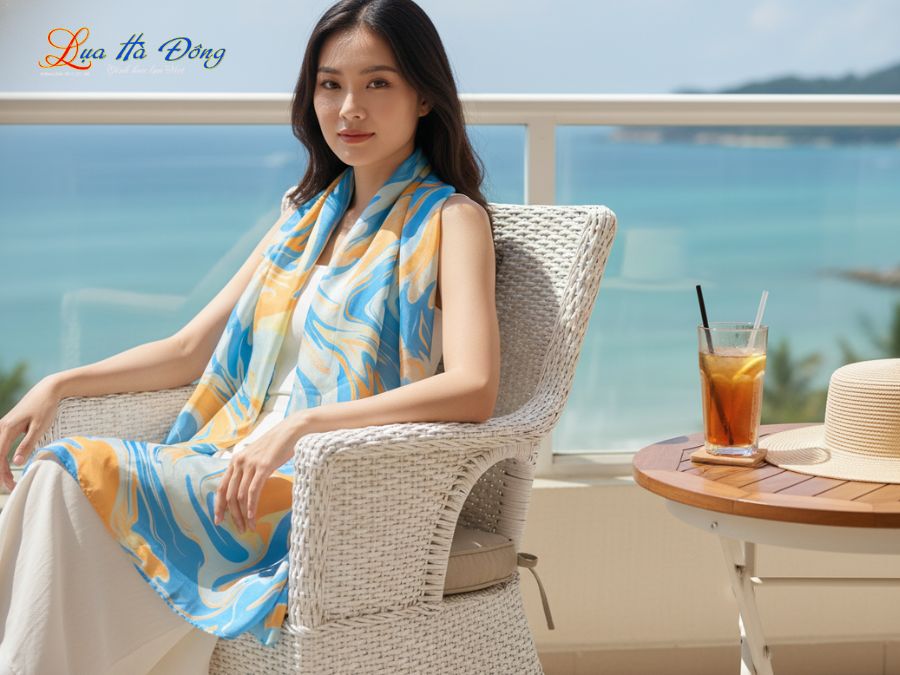 Khăn Lụa Tơ Tằm Thủy Ấn MNV-KLNC90178/4