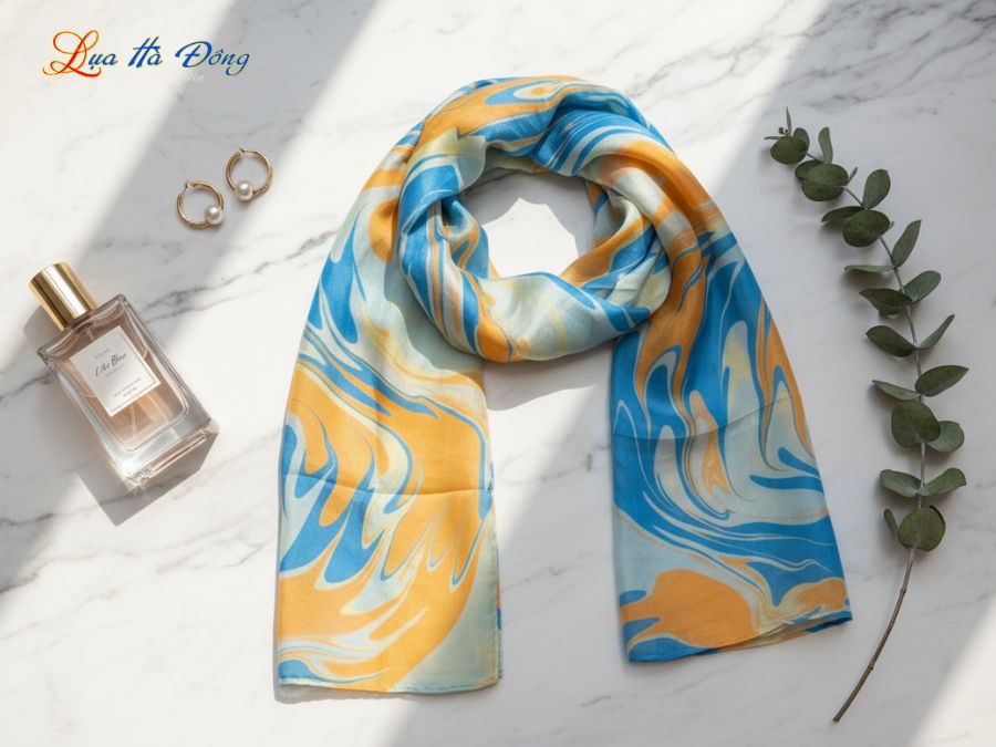 Khăn Lụa Tơ Tằm Thủy Ấn MNV-KLNC90178/4