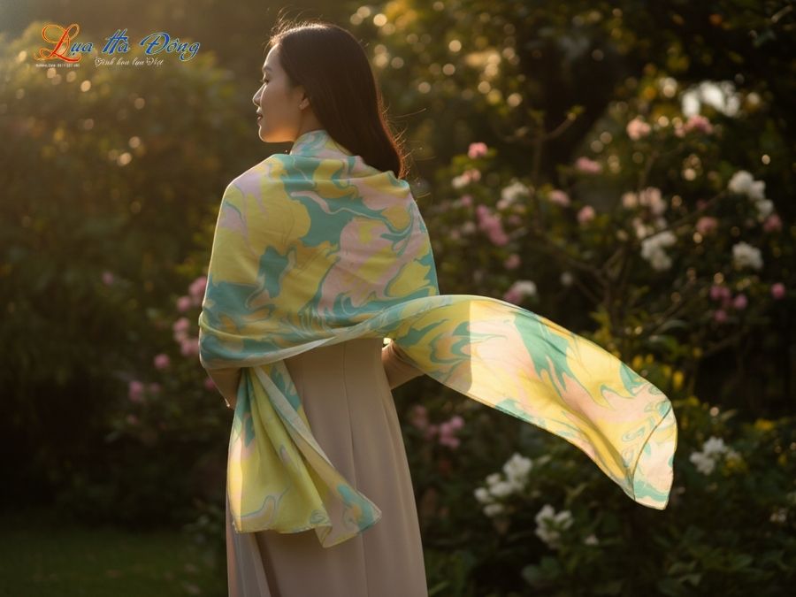 Khăn Lụa Tơ Tằm Thủy Ấn MNV-KLNC90178/2