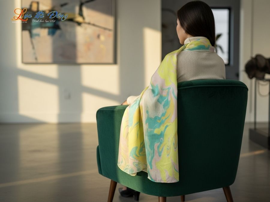 Khăn Lụa Tơ Tằm Thủy Ấn MNV-KLNC90178/2