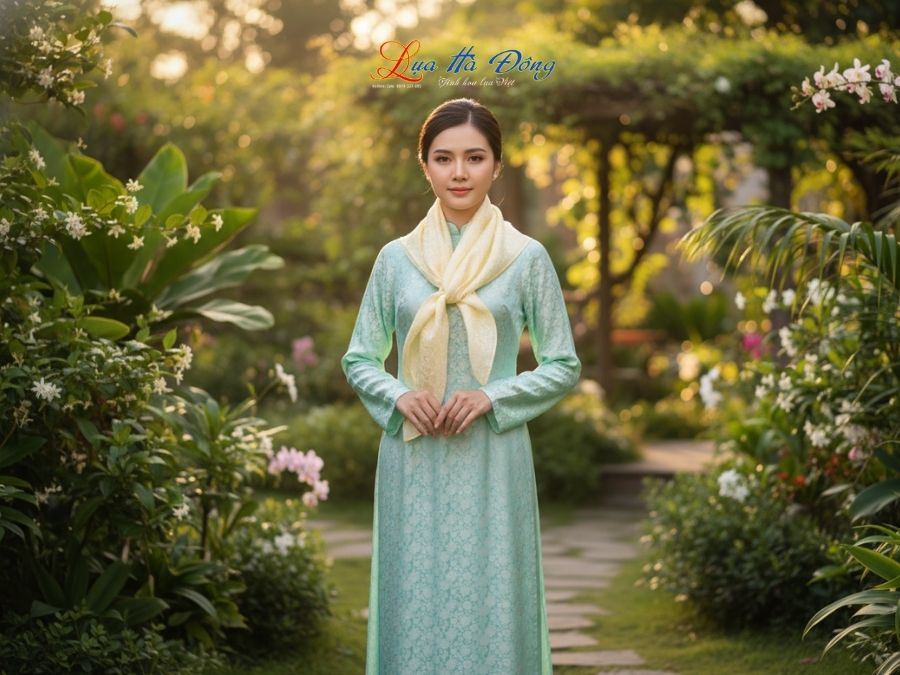 Khăn Lụa Vuông Tơ Tằm Thêu Hoa Sen Họa Tiết Hoa Cúc Màu Vàng Mỡ Gà KLTA9090/23