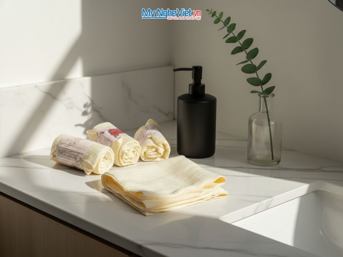 Khăn Mặt 100% Tơ Tằm Tự Nhiên Cao Cấp 30x50cm MNV-KNC01