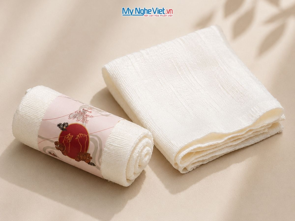 Khăn Mặt 100% Tơ Tằm Tự Nhiên Cao Cấp 30x50cm MNV-KNC01